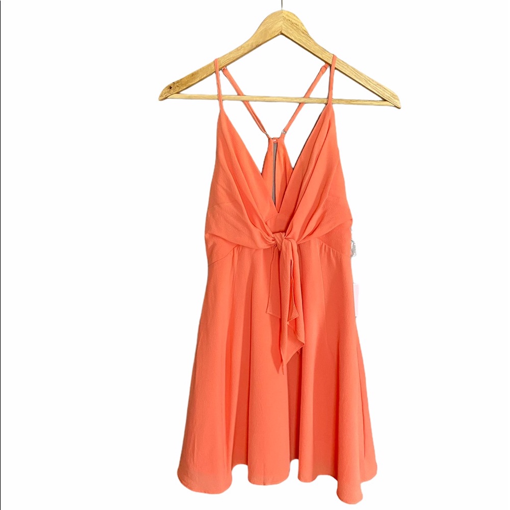 Sold NWT By The Way Liliana Front Tie Mini Dress - Picture 2 of 8